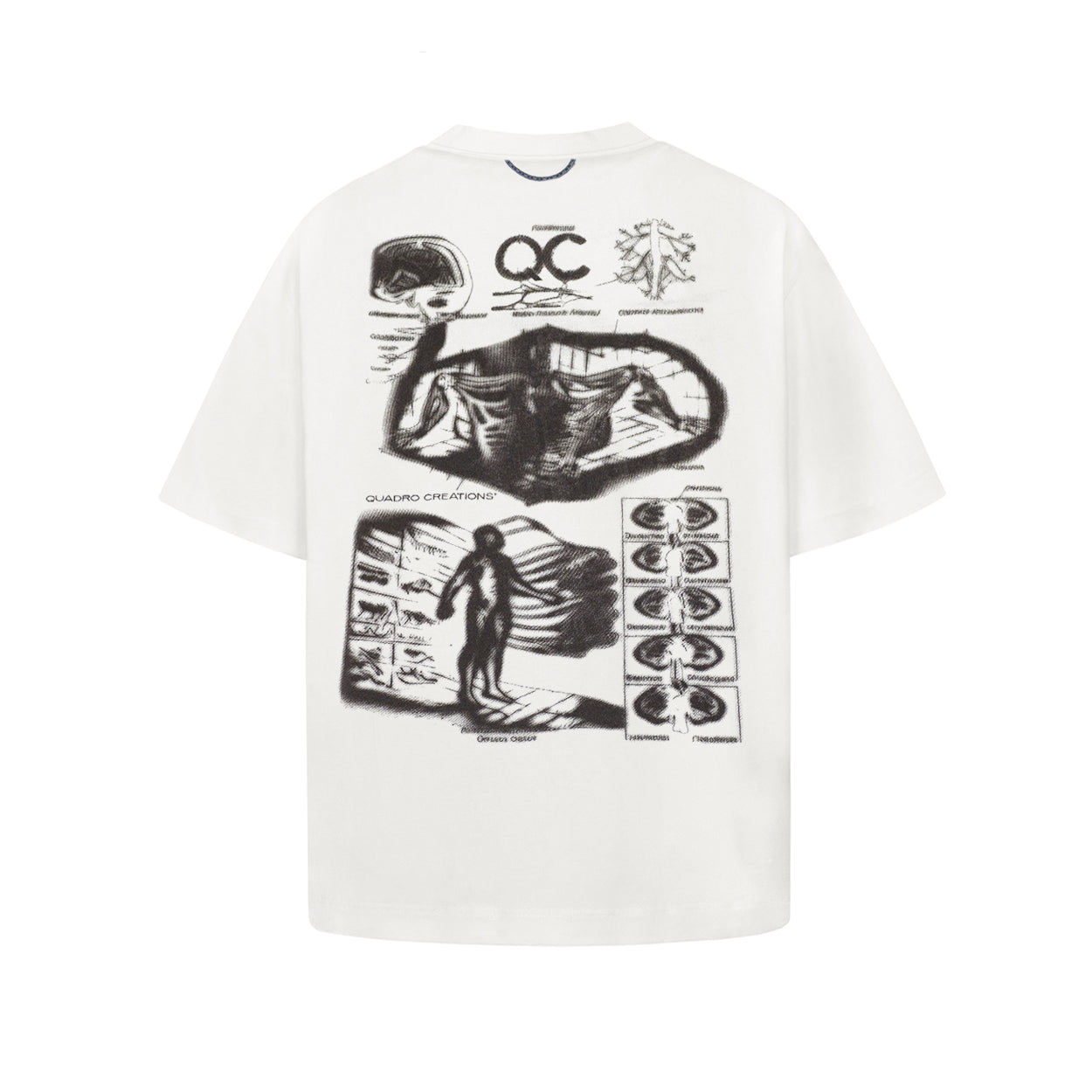 CAMISETA QUADRO CREATIONS " ANATOMIA BOXY OFF-WHITE "