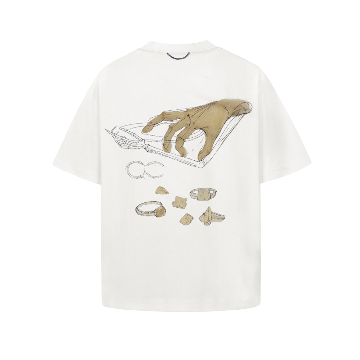 CAMISETA QUADRO CREATIONS " ANÉIS BOXY OFF-WHITE "