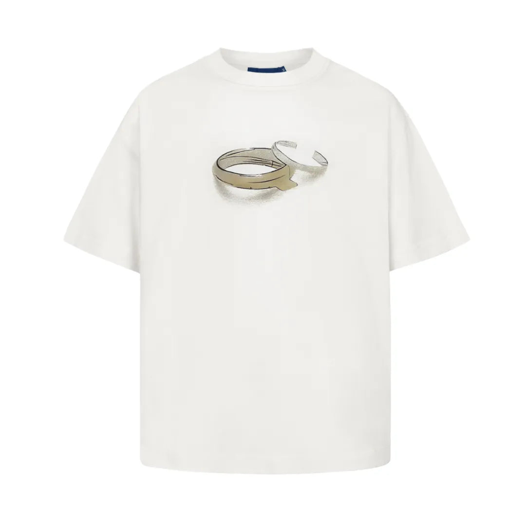 CAMISETA QUADRO CREATIONS " ANÉIS BOXY OFF-WHITE "