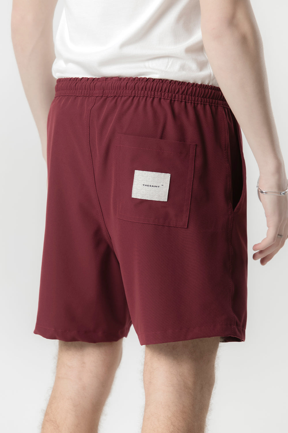 SHORTS THESAINT MAFIA " NYLON FLAG - BORDEAUX "