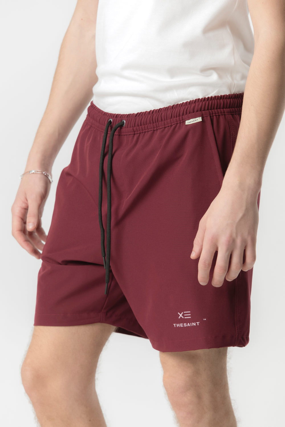 SHORTS THESAINT MAFIA " NYLON FLAG - BORDEAUX "