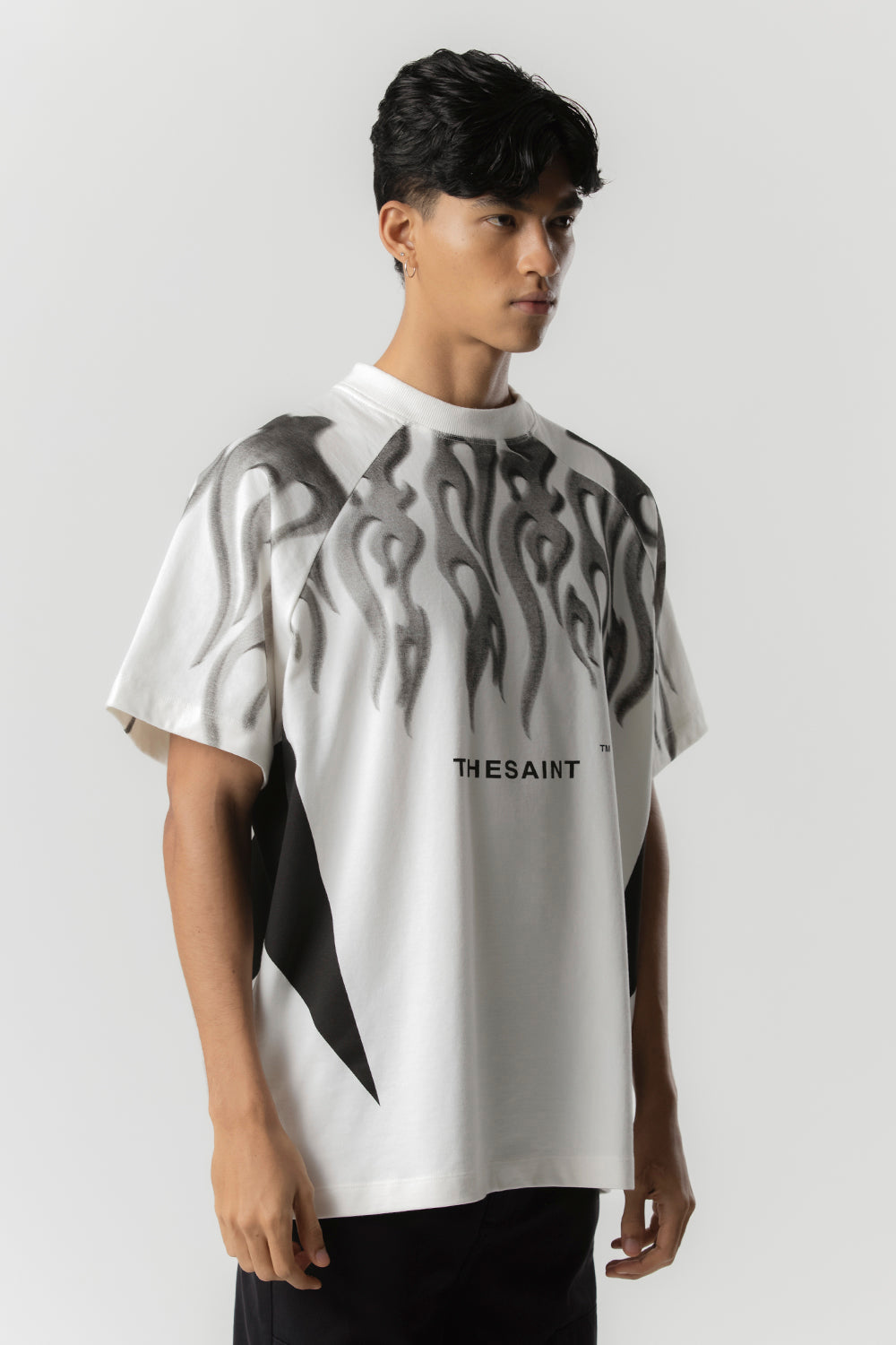 CAMISETA THESAINT MAFIA " T-SHIRT OVERSIZED SPECIAL FLAME -OFF WHITE"