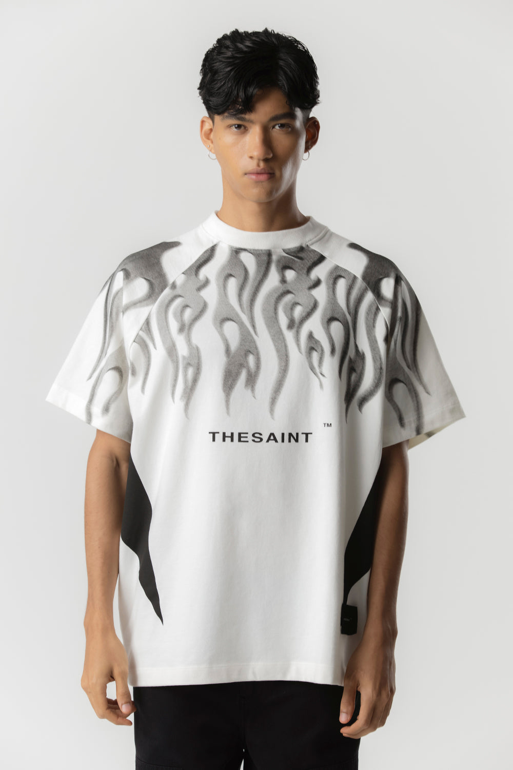 CAMISETA THESAINT MAFIA " T-SHIRT OVERSIZED SPECIAL FLAME -OFF WHITE"