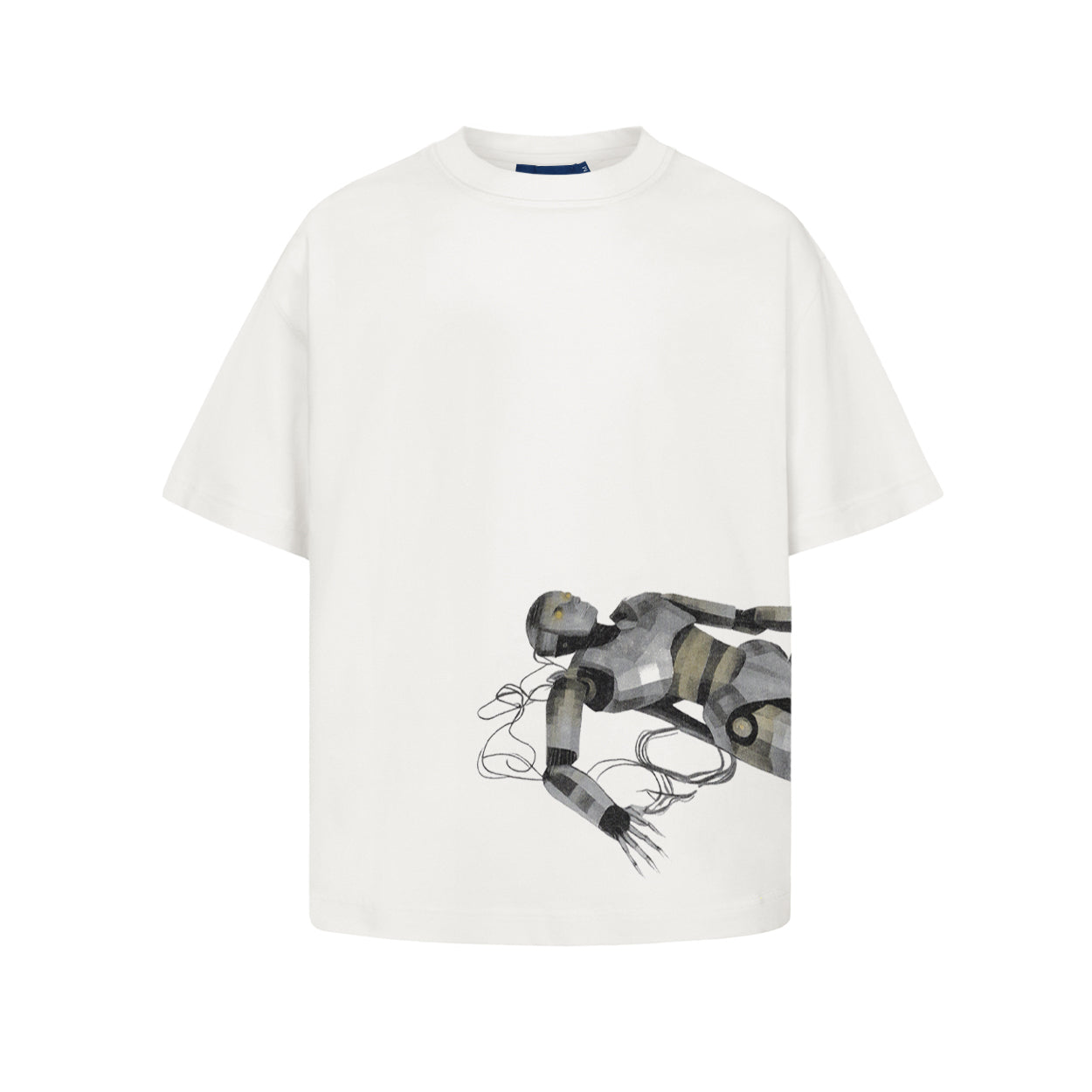 CAMISETA QUADRO CREATIONS " DOWN ROBOT BOXY OFF-WHITE "