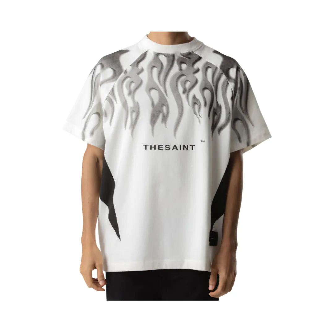 CAMISETA THESAINT MAFIA " T-SHIRT OVERSIZED SPECIAL FLAME -OFF WHITE"